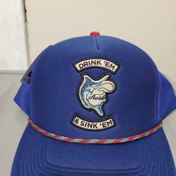 Avid Watering Hole Hat / Cap Adjustable Snapback MH1221703 Blue/Red - Picture 3 of 10